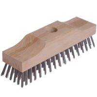 Lessmann Raised Wooden Stock Broom Head, 6-Row, 220mm x 60mm, Model LES148101