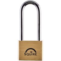 Henry Squire Lion Brass Padlock HSQLN525 with 5-Pin Cylinder, 50mm to 65mm Long Shackle, Model LN5/2.5