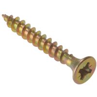 Forgefix Multi-Purpose Pozi Countersunk Screw 3.5 x 15mm Zinc Yellow Passivated Box 200