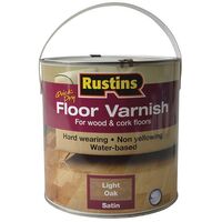 Rustins AFLO2500 Quick Dry Coloured Floor Varnish Light Oak 2.5 litre RUSQDCFVLO25