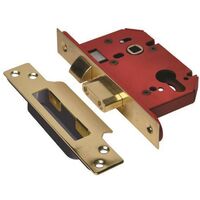 UNION JL22EUS-PB-3.0 StrongBOLT 22EU EUS-PB-3.0 Euro Sashlock Plated Brass 81mm 3in UNNJL22EPB30