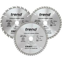 CraftPro Cordless Saw Blade 165 x 20mm x 24T/40T/52T (Pack 3)