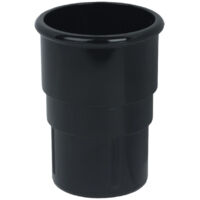FloPlast 50mm Downpipe Connector - Black, Easy Installation