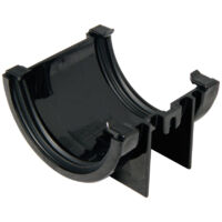 FloPlast 75mm Gutter Union Black - Durable Rainwater Solution