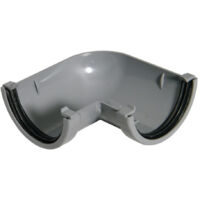 FloPlast 75mm Half Round Gutter 90 Degree Angle Grey