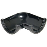 FloPlast 75mm Half Round Gutter 90° Angle - Black PVC