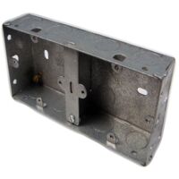 Dencon Dual Metal Socket Box 35mm - Adjustable Lugs & Knockouts