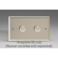Varilight 2-Gang Matrix Twin Plate Kit for Rotary Dimmers Satin Finish