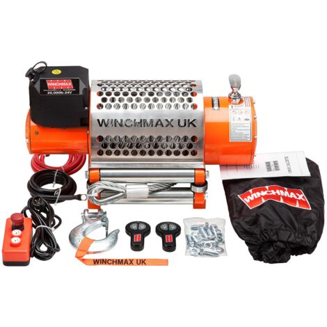 9.072 kg Original Orange Recovery 24 V elektrische Winde. 25 m x 14 mm Stahlseil. Drahtlose Fernbedienungen. (1/5)