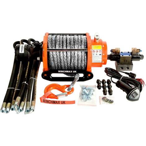 Hydraulik Winde 9072kg WINCHMAX Original Orange Winde 25m x 13mm Dyneema. 12V Steuersystem
