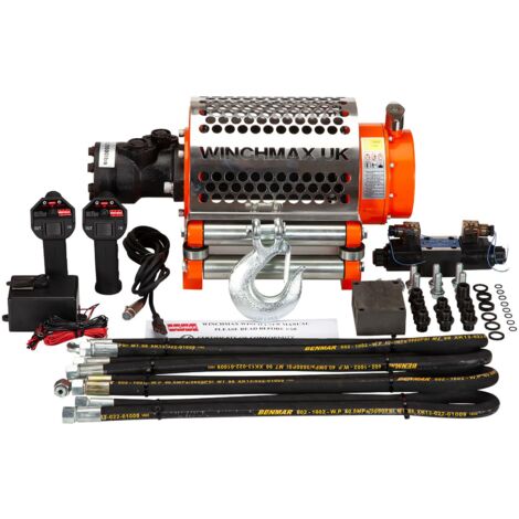 Hydraulik Winde Zs 9072kg WINCHMAX Original Orange Winde. 25m X 14mm Stahl Seil. 24V Steuersystem (1/5)