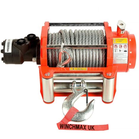 Hydraulik Winde 6804kg WINCHMAX Original Orange Winde. 25m x 12 mm Stahl Seil