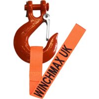 Windenhaken 3/8 Zoll Gabelkopf geschmiedet G70, Orange. Für Winden bis 14.000 Pfund