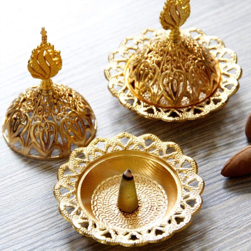Plateaux Brûleurs D'encens En Métal – Lot De 50, Doré – Pour Cônes D'encens Jusqu'à 2 Cm De Diamètre