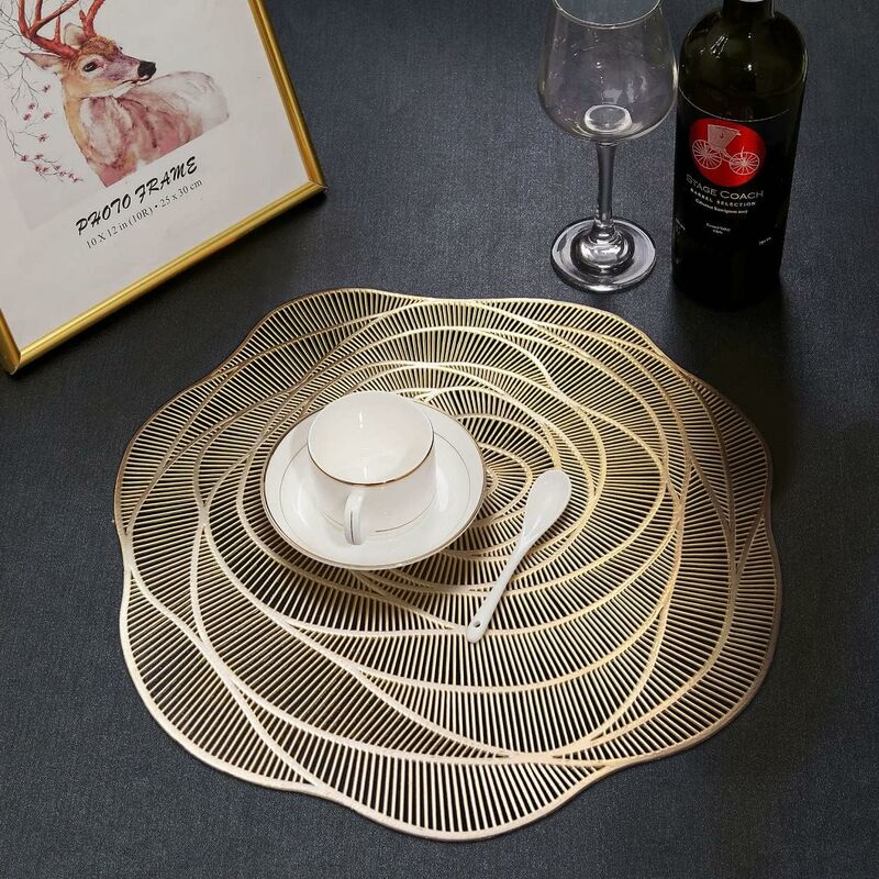 Lot De 6 Sets De Table Américains 30x45 Cm En PVC - Beige, Antidérapants, Lavables - Pour Cuisine, Salon, Restaurant