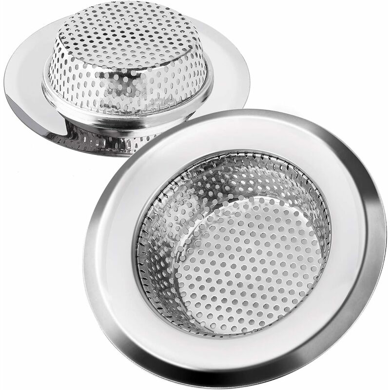 Lot De 2 Filtres De Vidange Souples En TRP Avec Ventouse - Forme Toile D'araignée, Couleur Beige - Pour évier Cuisine Et Lavabo Salle De Bain