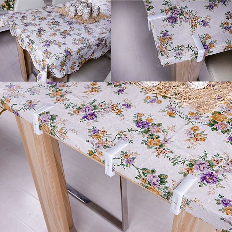 Lot De 4 Pinces à Nappe En Acier Inoxydable Pour Tables Jusqu'à 3,5 Cm