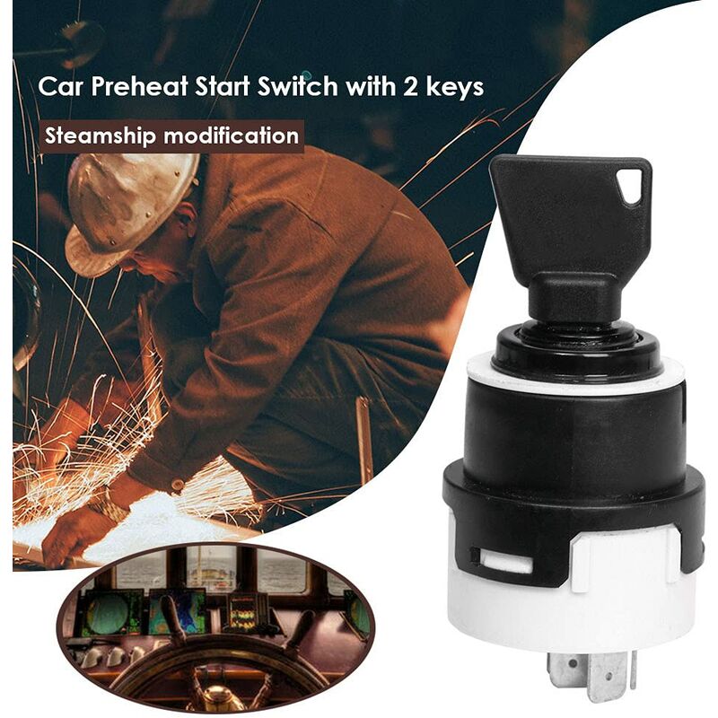 Commutateur D'Allumage, Ensemble De Commutateur De Clé Ensemble De Commutateur D'Allumage De Chariot Avec 2 Clés JW1 H2510 00 Pour G22 G29 Entraînement 2 Chariot à Gaz Électrique