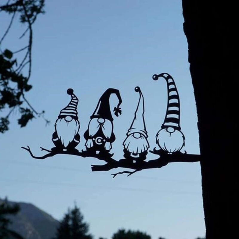Écureuil pour Arbre - Décoration de Jardin en métal - 35 cm - Patine  Rouille Naturelle，Fonepro