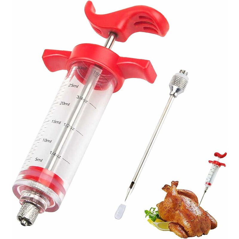 Seringue alimentaire, Seringue à marinade, Seringue à sauce de 55 ml,  Seringue à marinade en acier inoxydable, Injecteur à marinade, Seringue à  épices