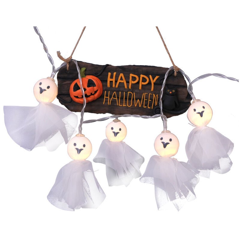 Guirlande lumineuse Portable à 10LED, 1.5M, pour Halloween, décor de  maison, Bar, fête, blanc chaud
