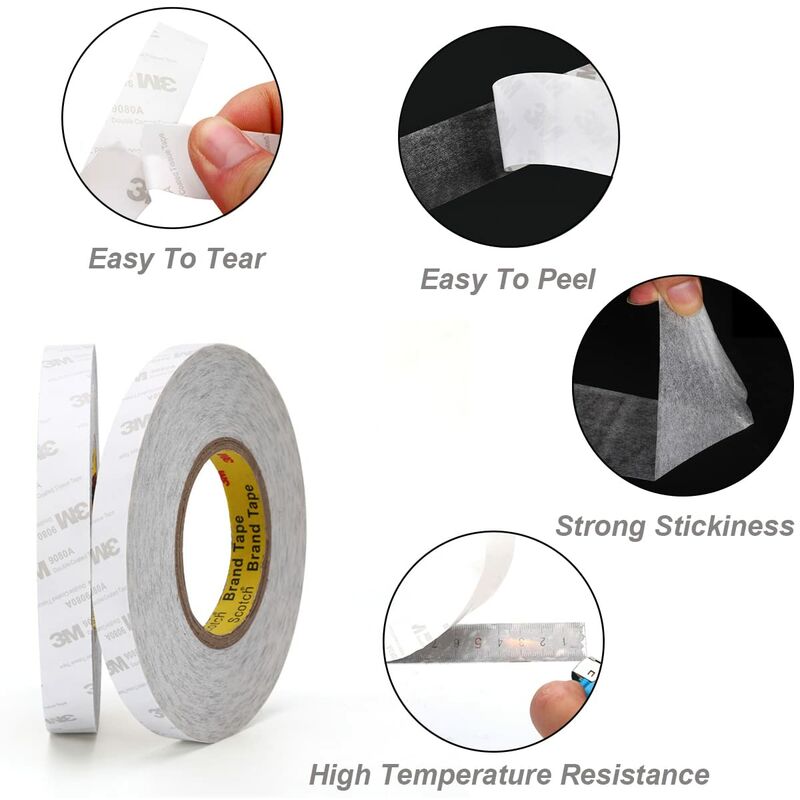 TMISHION Ruban Ignifuge Ruban Adhésif à Double Face Imperméable à L'eau Noir Ruban Résistant Aux