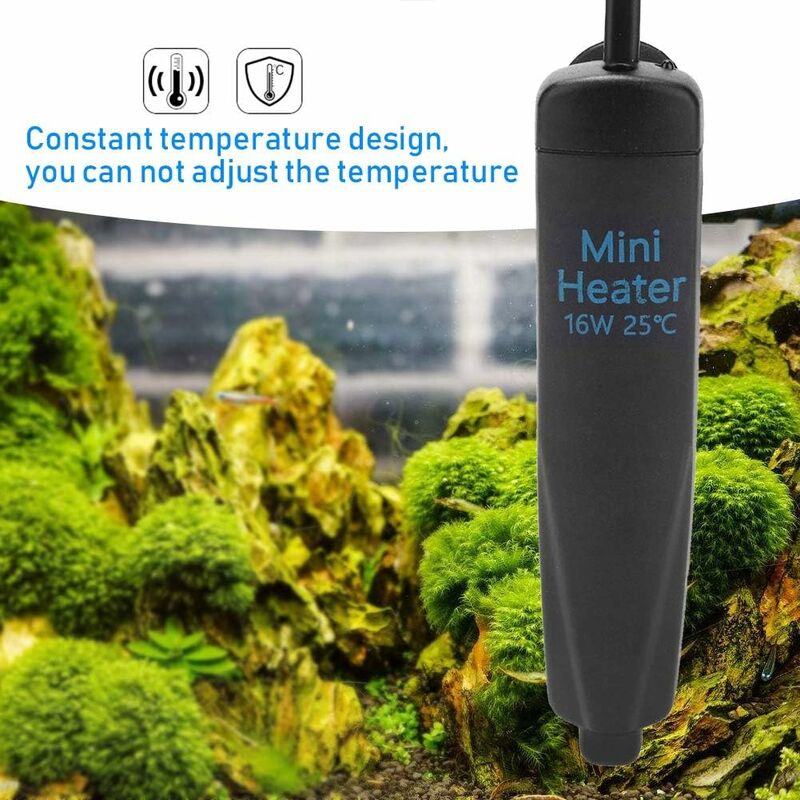 Chauffage D'aquarium Submersible 25W 220V - Pour Petits Aquariums Jusqu'à 30L - Réglable 20-34°C - Sécurité Surchauffe - Avec Ventouses