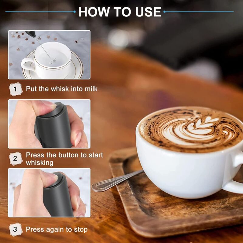 Mousseur À Lait Électrique Portatif En Mousse, Mousseur Électrique