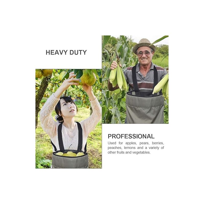 Tablier Cueillette Fruits Légumes 600D - Sac Récolte Verger Pratique Mains Libres