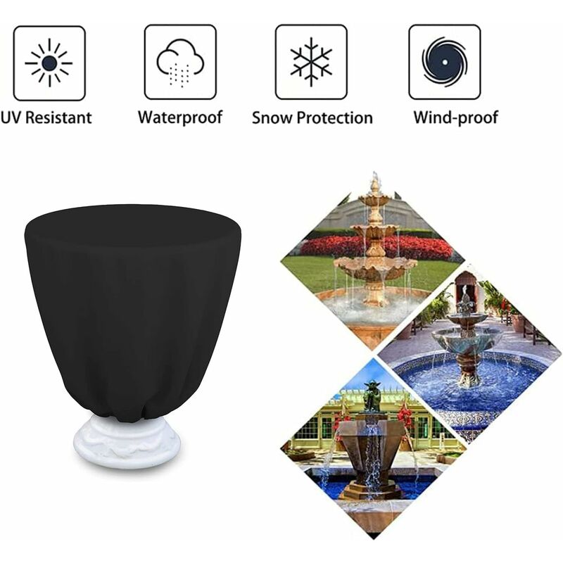 Housse De Protection Pour Fontaine De Jardin, Couverture De Protection Pour Fontaine D'extérieur, Statue En Tissu Oxford 420D Avec Cordon De Serrage