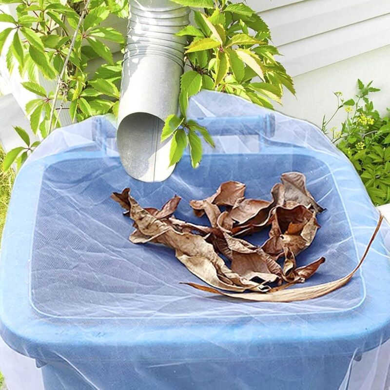 Filet De Protection Pour Tonneau De Pluie 30 Cm – Cordon De Serrage – Anti-feuilles Et Débris – Polyester