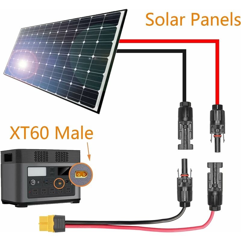 Câble solaire panneau solaire MC4 vers XT60 3,5 m - ECOFLOW
