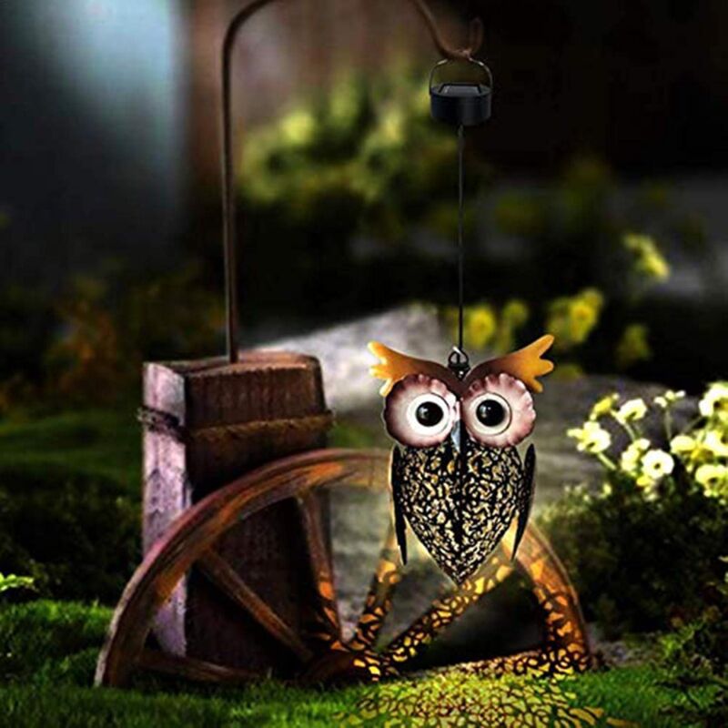 Lampes Solaires D'extérieur En Forme De Hibou - Étanche - Décoration De Paysage - Éclairage De Paysage Pour Allée, Cour, Patio, Pelouse, Fête De Mariage (marron