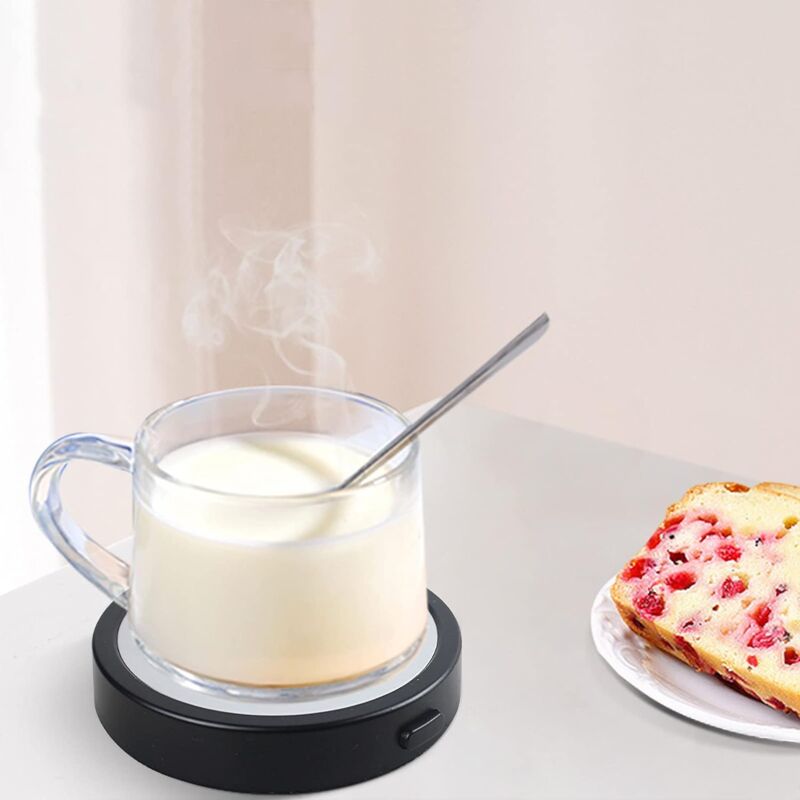 1 pièce chauffe-tasse à café électrique rose-3 réglages de température,  coussin chauffant USB à arrêt automatique pour boissons, lait, thé et  chocolat chaud, dessous de verre chauffant, tasse d'isolation domestique  intelligente et