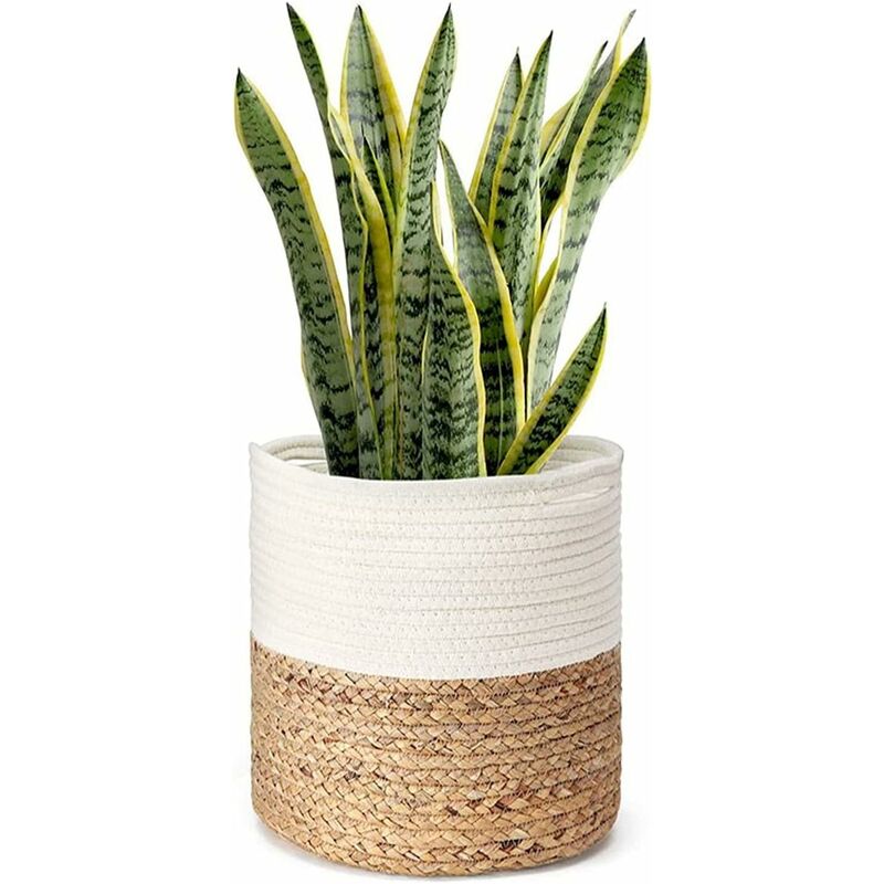 Panier Suspendu En Corde De Coton Naturel - Taille 20.5x15.5 Cm - Rangement Mur, Organisateur Clés, Jouets, Plantes