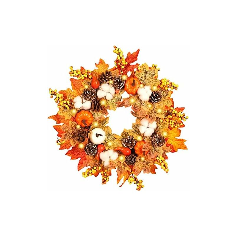 Couronne D'automne Pour Porte D'entrée Avec Citrouilles Couronne De