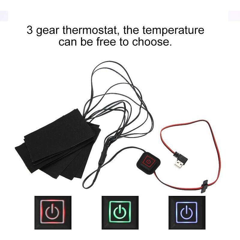 Coussin Chauffant électrique, Coussin Chauffant Rechargeable USB 8 en 1  Portable Gilet de Veste chauffante d'hiver électrique Kit de Coussin Chauffant  pour Le Corps réutilisable