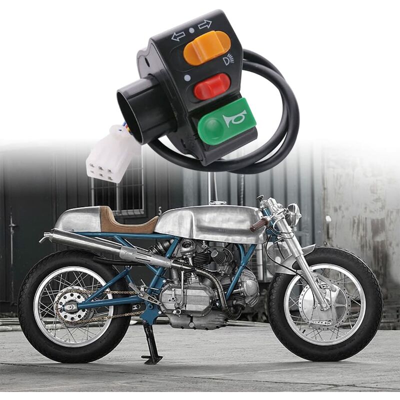Bouton De Guidon Pour Phares De Moto - Commande ON/OFF Et Warning - Accessoire Sécurité, Matériau ABS