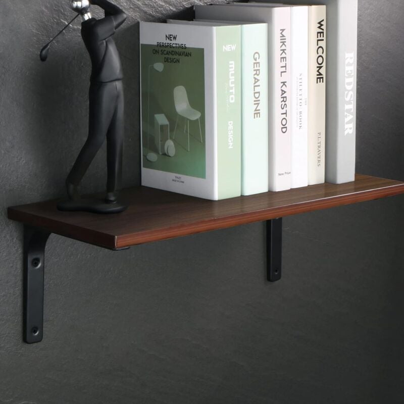 Équerre Étagère Murale, Équerre Métal Mat Noir, Support Étagère Métal pour Déco Cusine, Équerre Charge Lourde, 100mm100mm, 4pcs 3