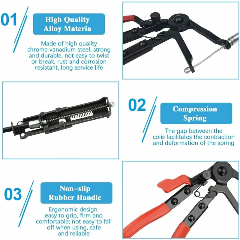 Kavoc Auto Vehicle Tools Type de câble Pince de serrage de tuyau flexible à  longue portée