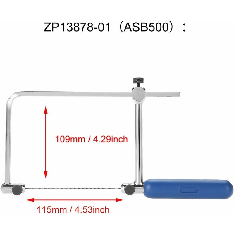 Mizikuu Scie à Chantourner Manuelle - 12 Lames Incluses, Cadre Acier Réglable Pour Bois, Métal, Pierre