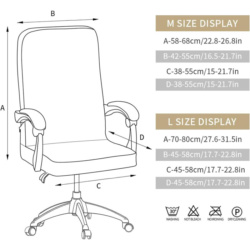 Housse De Chaise Bureau Élastique - Protection Anti-Taches/Animaux - Taille Unique
