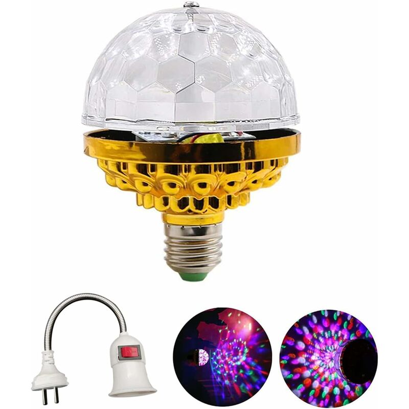 Boule disco à LED, 51LEDs 12W 7 couleurs lampe disco lumière de