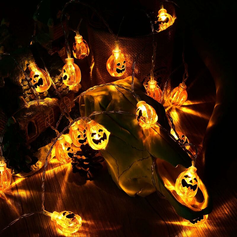 Grandes guirlandes lumineuses ajourées en forme de citrouille, 24cm,  décoration d'halloween, jack-o-lantern, pâques, Festival, maison, centre