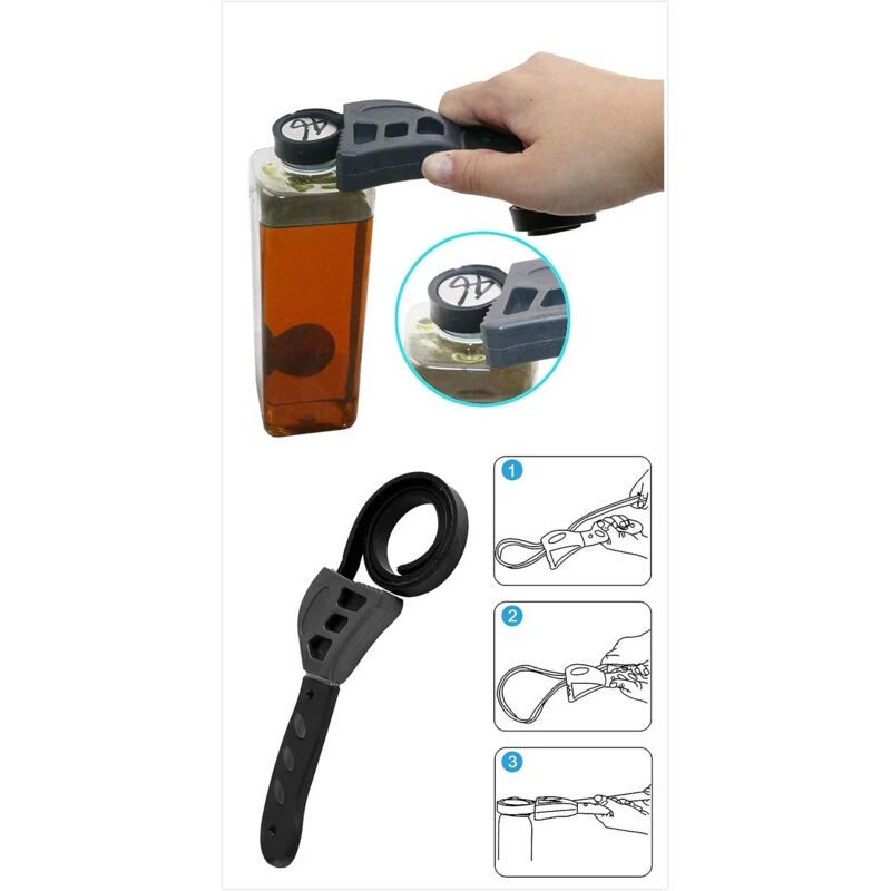 Clé à Sangle Réglable En Caoutchouc Antidérapante - Lot De 2 (6 Et 8 Pouces) Pour Filtres, Bocaux, Tuyaux