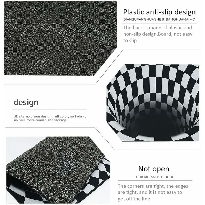 Paillasson Illusion D'optique 3D - Absorbant, Antidérapant - Taille 60x90 Cm, Pour Intérieur Et Extérieur