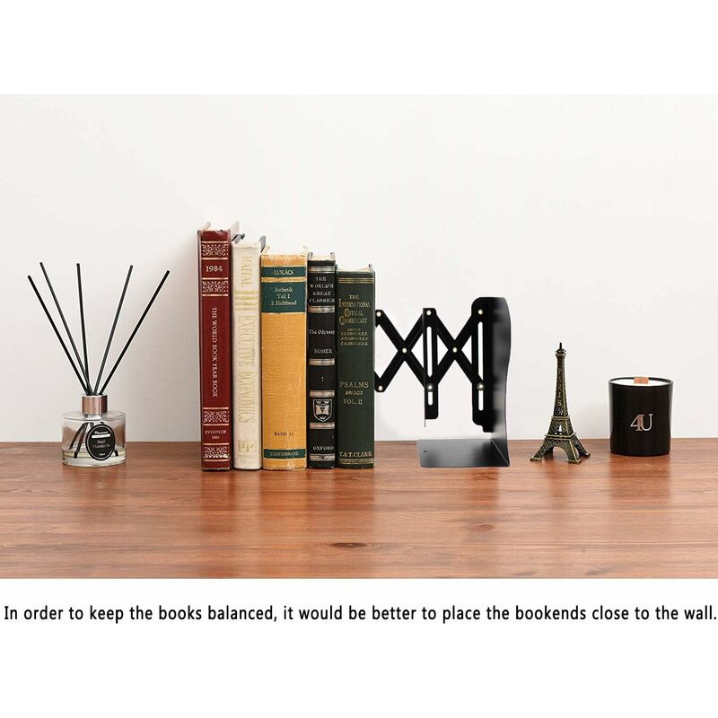 Serre-Livres Réglable En Métal Décoratif Avec Porte-Stylo