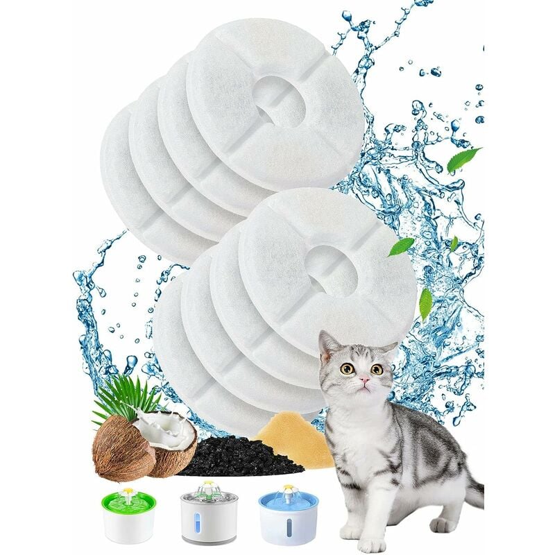 12 Pcs Pet Fontaine D'Eau Remplacement Du Filtre Filtre A Eau Cartouches  Compatibles Avec Cat