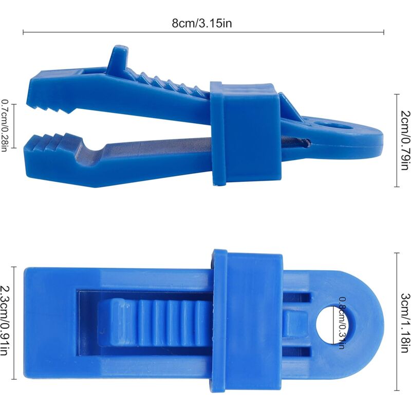 Lot De 10 Pinces à Bâche En Plastique - Pour Tente, Auvent, Toile D'ombrage - Fixation Solide Dentelée