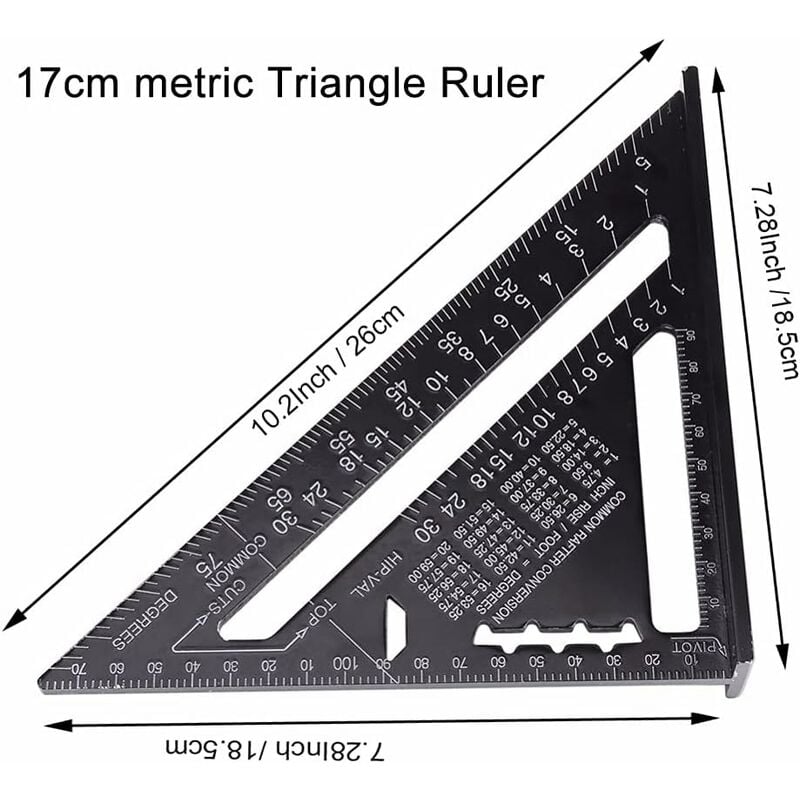 Bn-equerre Menuisier Metal Aluminium Rgle De Triangle Pliante